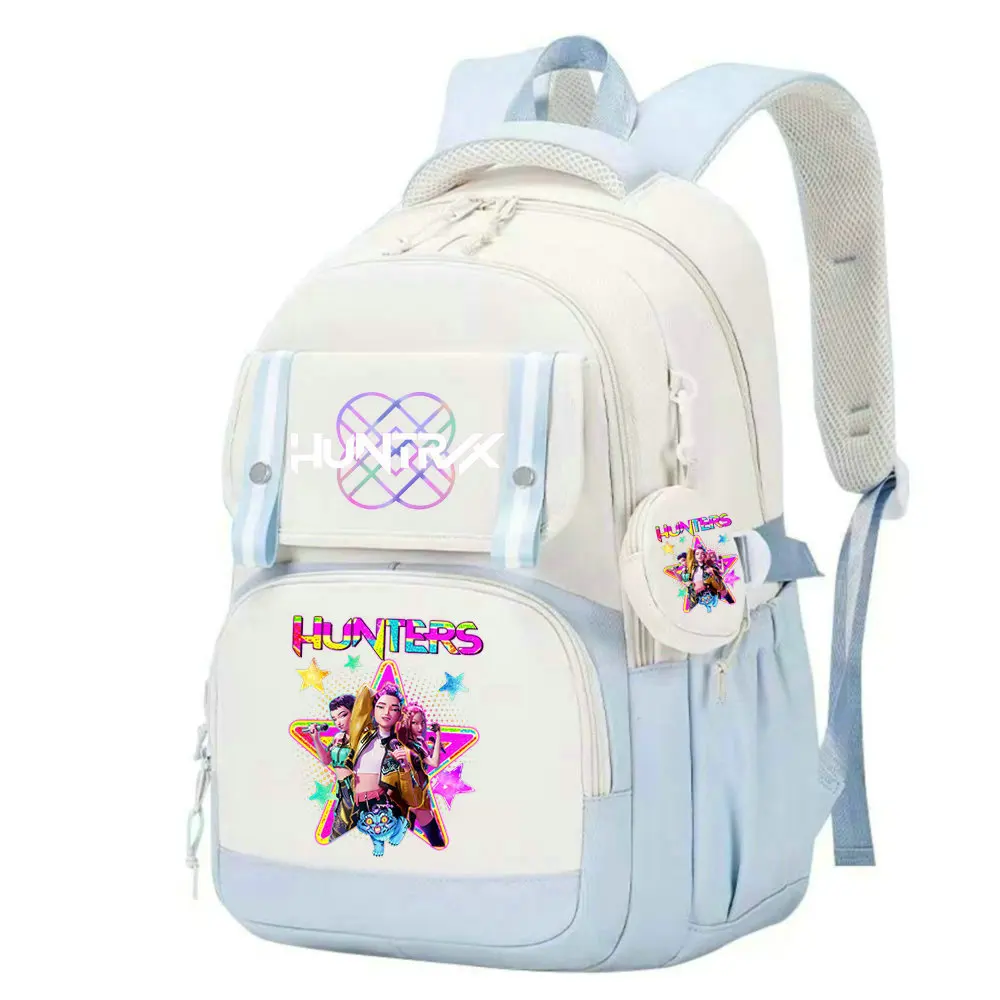 Fashion Trendy Black School Bags for Boys Girls KPop Demon Hunters School Bag Backpack Back Pack Kindergarten Zipper Bookbag - 2