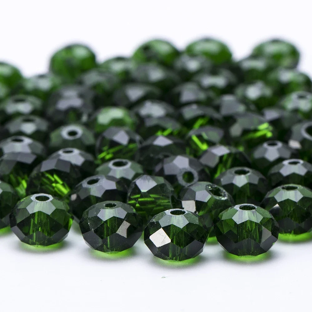 Crystal Beads 4 6 8mm Rondelle Faceted Transparent Round Glass Loose Spacer for Jewerly DIY