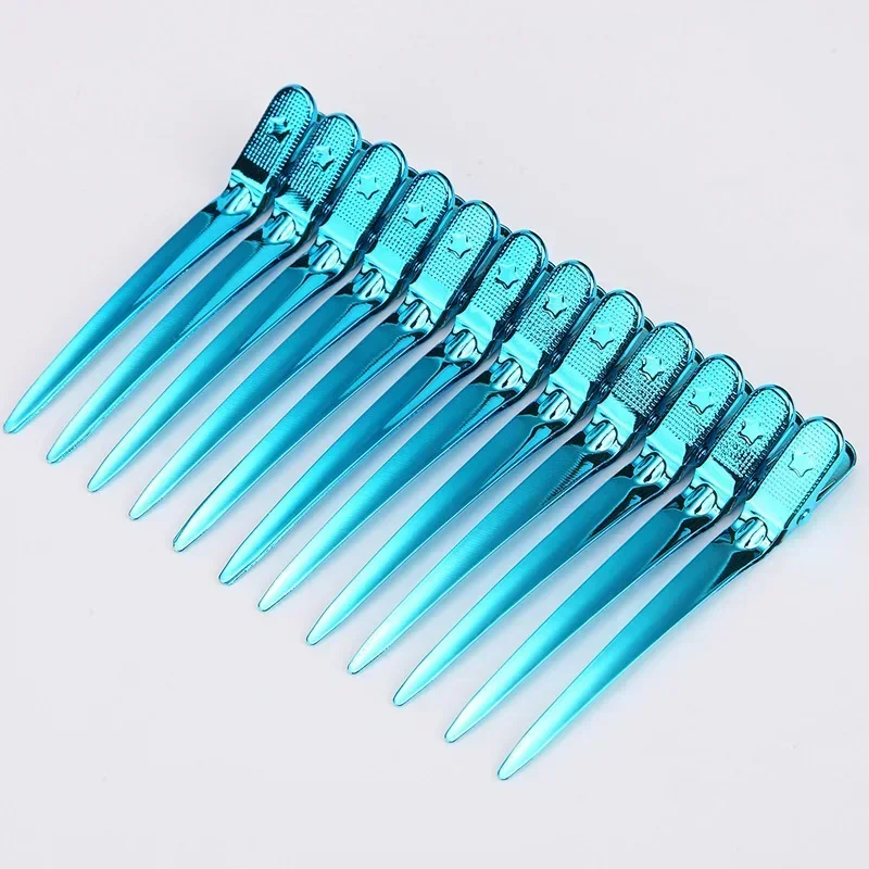 12pcs Hair Care Clips Stainless Steel Hairdressing Sectioning Clips Clamps for Hairdressing Barber Hair Cut Use Styling Tools