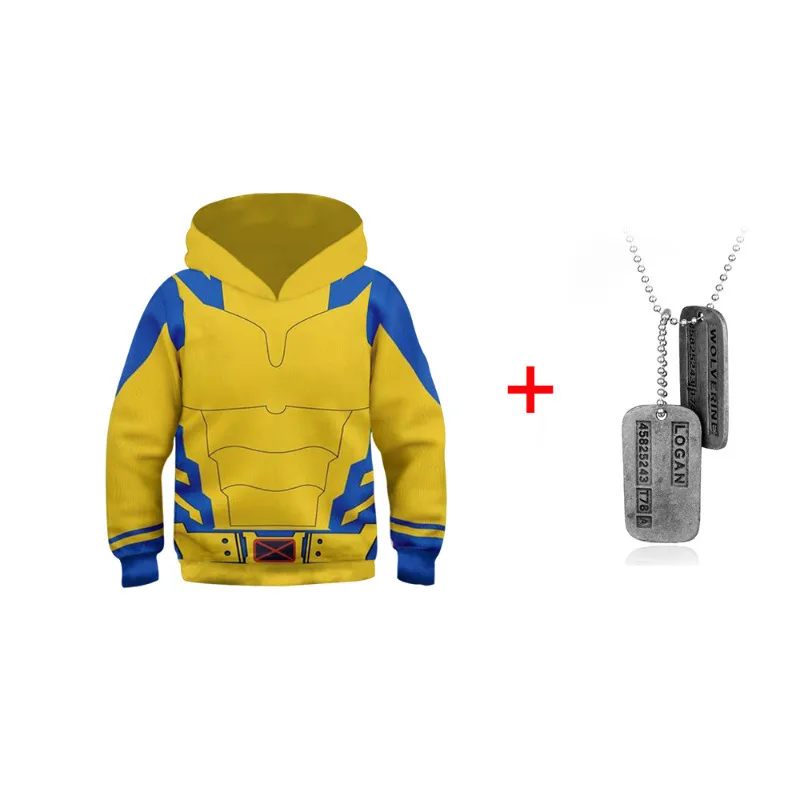 Deadpool Wolverine Costume For Boys Girls Superhero Cosplay Pullover Hoodies 3D Print Jacket Xmas Halloween Party Outfits superhero cosplay costume,kids cosplay costume