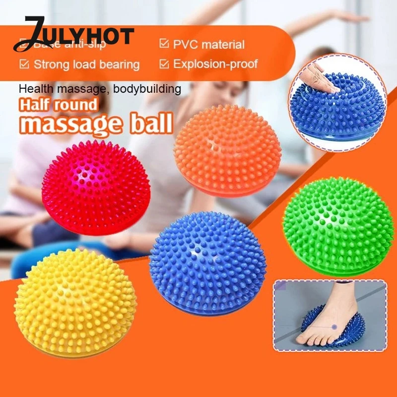 

Надувные массажные мячи из ПВХ, полусферический фитбол для женщин и детей, тренажер для йоги, Балансирующий мяч для спортзала, здоровых видов спорта, пилатеса, фитнеса