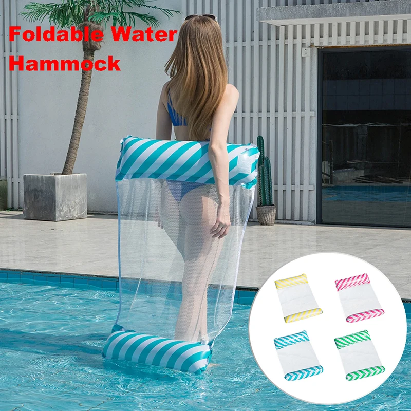 Foldable Water Hammock Float Lounger PVC Inflatable Pool Mat