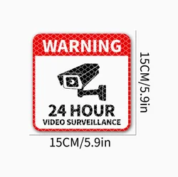 Enhanced Video Surveillance Warning Sticker - Waterproof UV - Resistant Vinyl, Anti - Scratch, Transparent Text Design - S (WHITE)