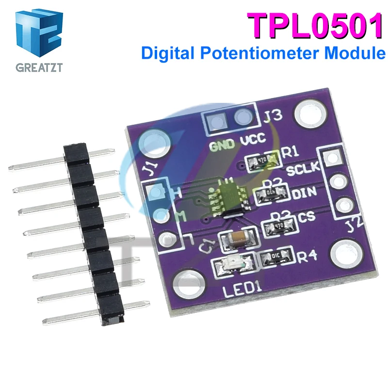 GREATZT TPL0501 Digitales Potentiometer-Modul 100K Einstellbarer SPI-Port Einstellungsbrücke Balance-Sensor Ultra X9C104