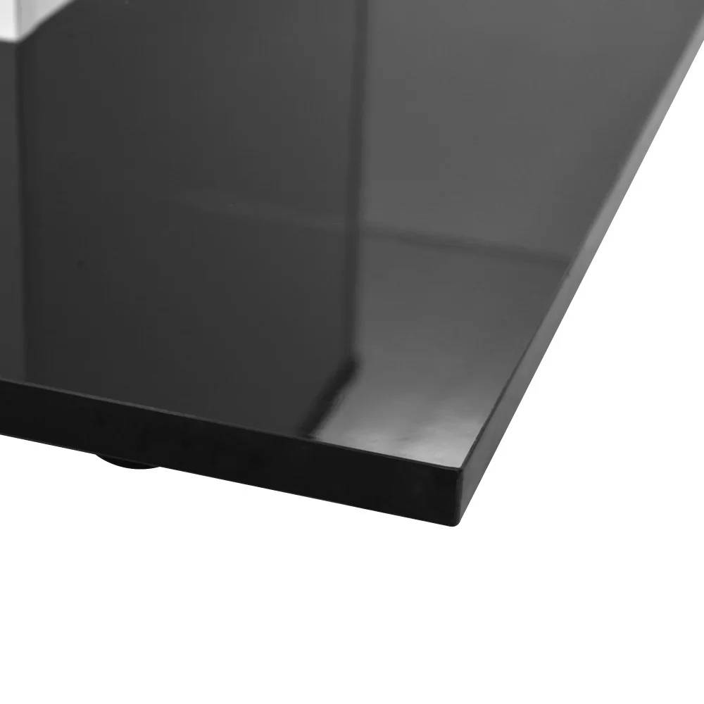 Moderner Wohnzimmer-Couchtisch, Hochglanz-Couchtisch aus Glas, mobiler Sofatisch mit drehbaren Rädern, geeignet für das Wohnzimmer – Detail 19