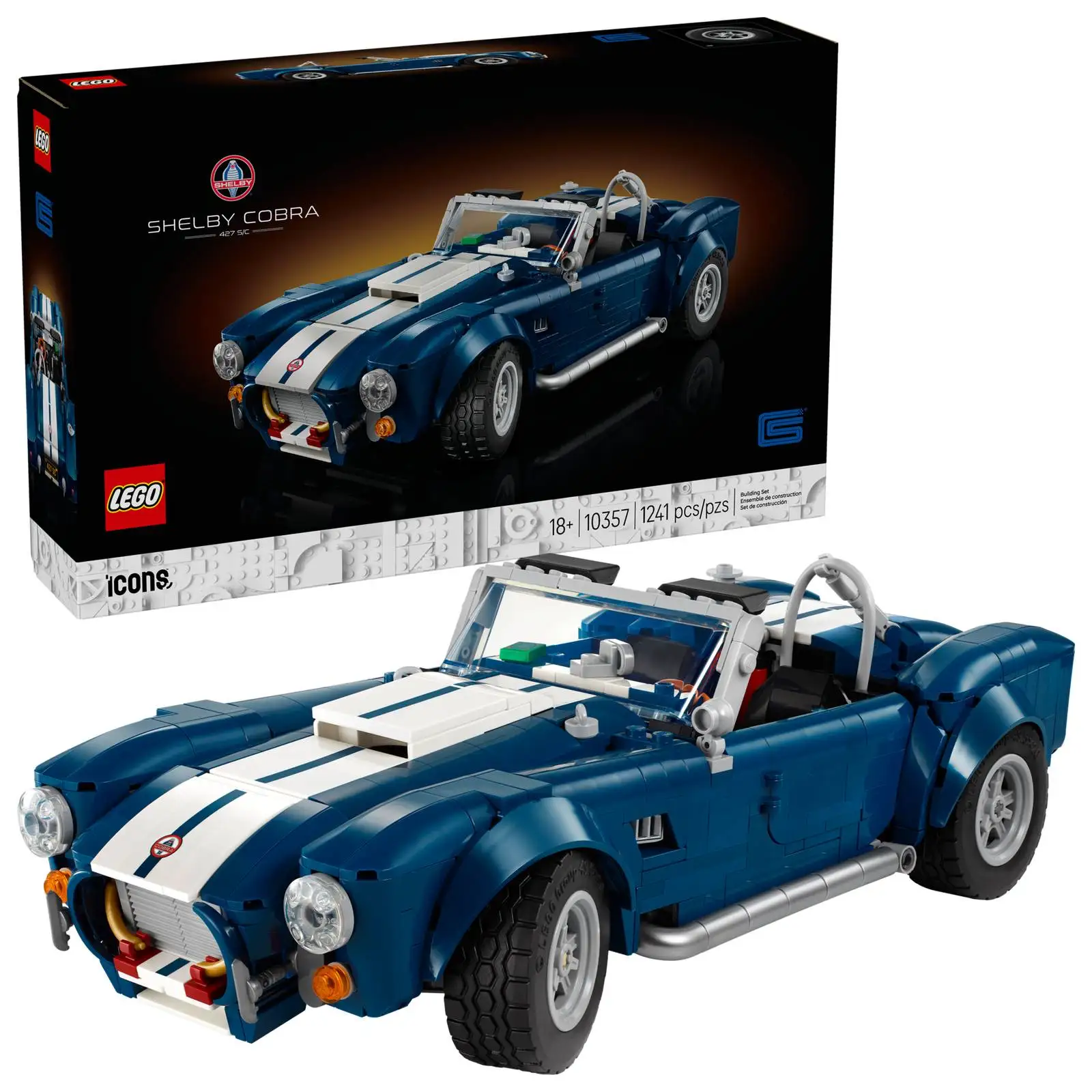 LEGO® Icons Shelby Cobra 427 S/C (10357) Model Car Kit for Adults