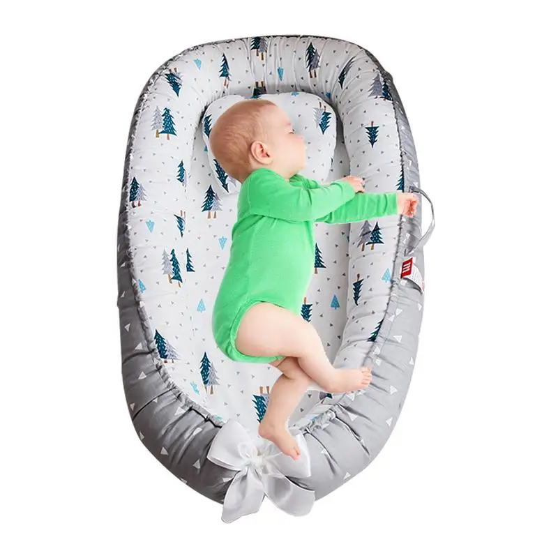  HEOLIEN Almohada para tumbona para bebés recién nacidos de 0 a  18 meses, almohada infantil para dormir en cama, tumbona orgánica para  recién nacidos para bebé, suave y transpirable (rosa, 0-8