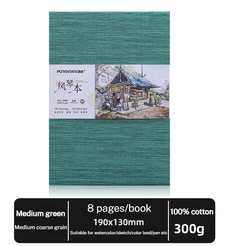 Premium 100% Cotton Watercolor Paper Sketchbook - 24 Sheets, 300gsm