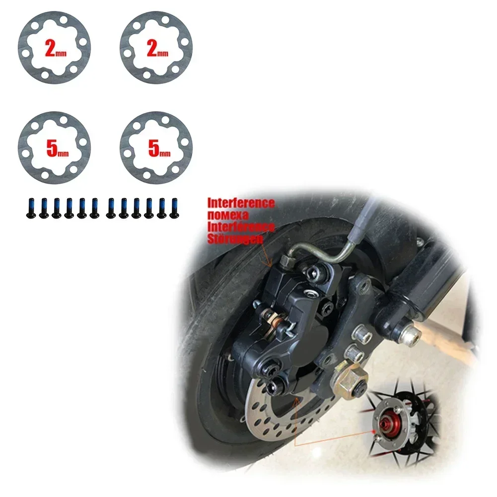 4PCS 전기 스쿠터 브레이크 가스켓 스페이서 6 홀 디스크 와셔 2/5mm 자전거 브레이크 44MM 디스크 로터 파 용 스테인레스 스틸 볼트