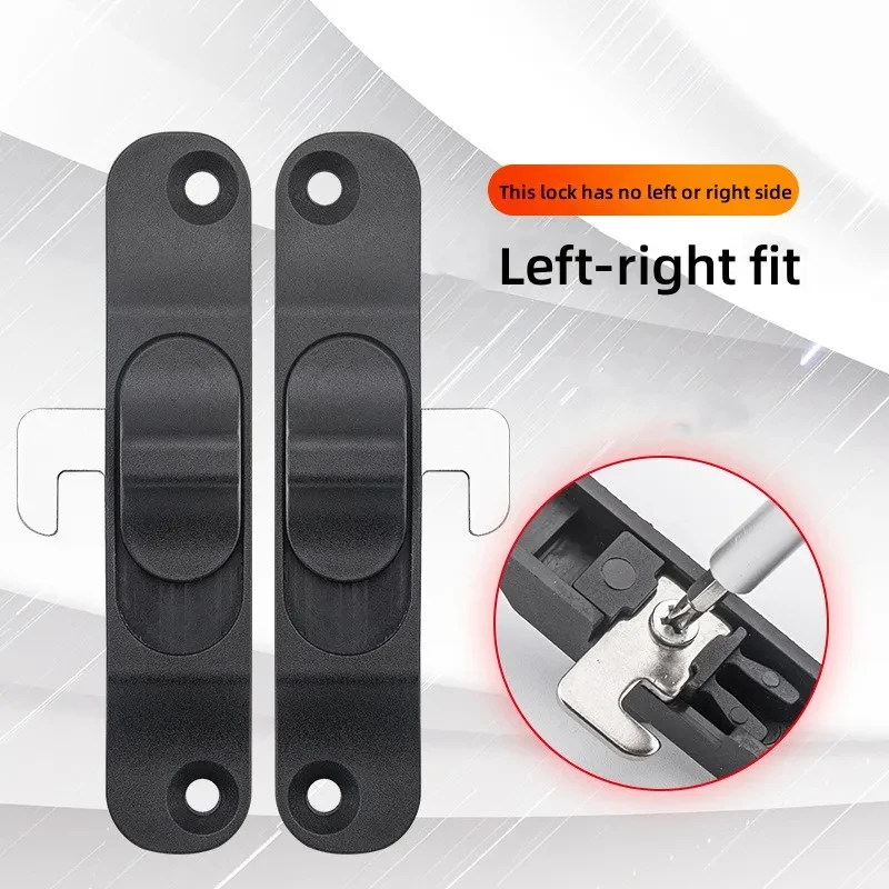 Chiusure per porte con schermo pieghevole scorrevole Trackless Serrature con gancio per finestra in rete push-pull Serratura antifurto Fibbia Chiusura universale sinistra e destra - immagine 2