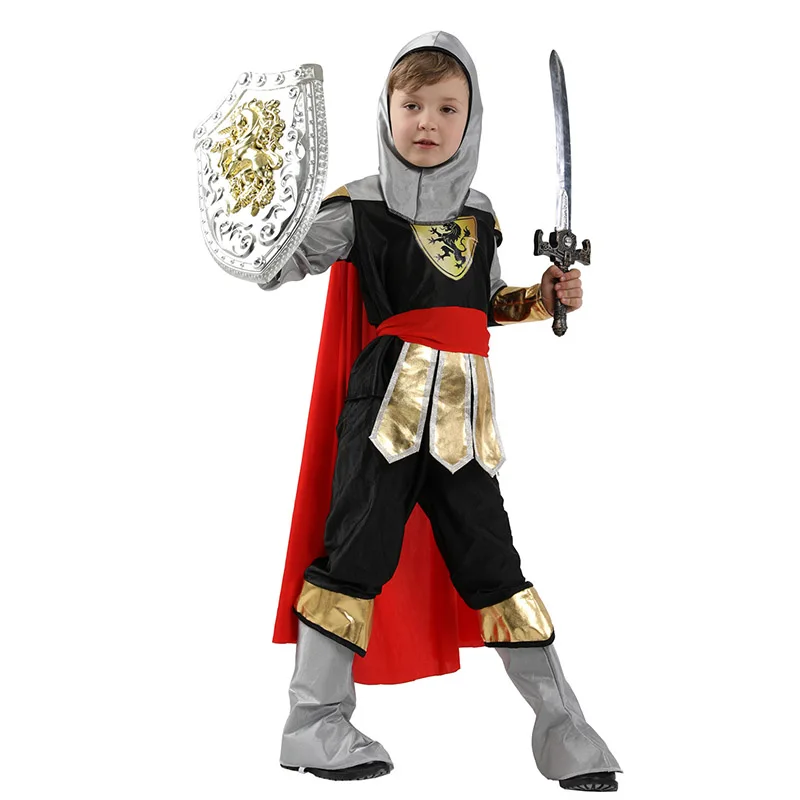 

Boys Medieval Knight Costume Kids Children Halloween Carnival European Royal Prince Warrior Cosplay Fancy Party Dress Up