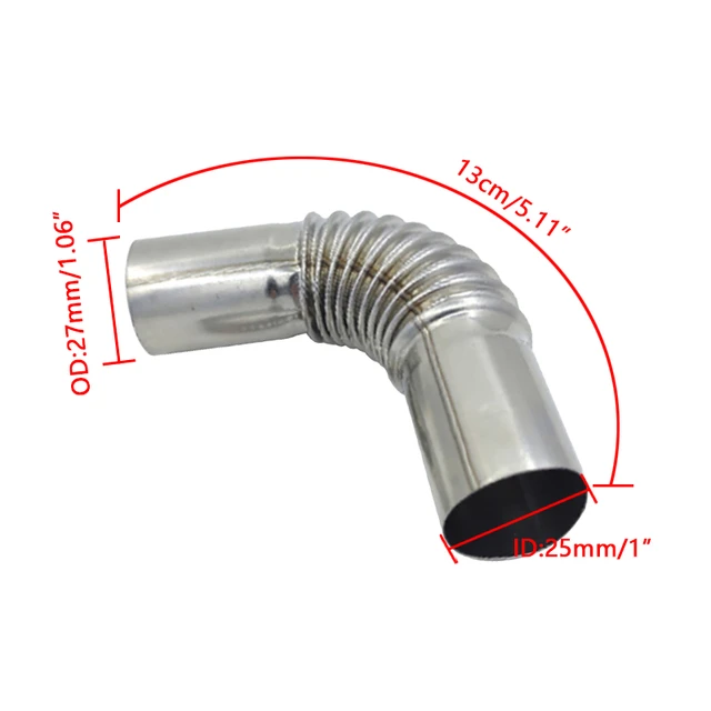 24mm Heater Exhaust Pipe Connector Stainless Steel Gas Vent Hose With  Clamps For Webasto - AliExpress