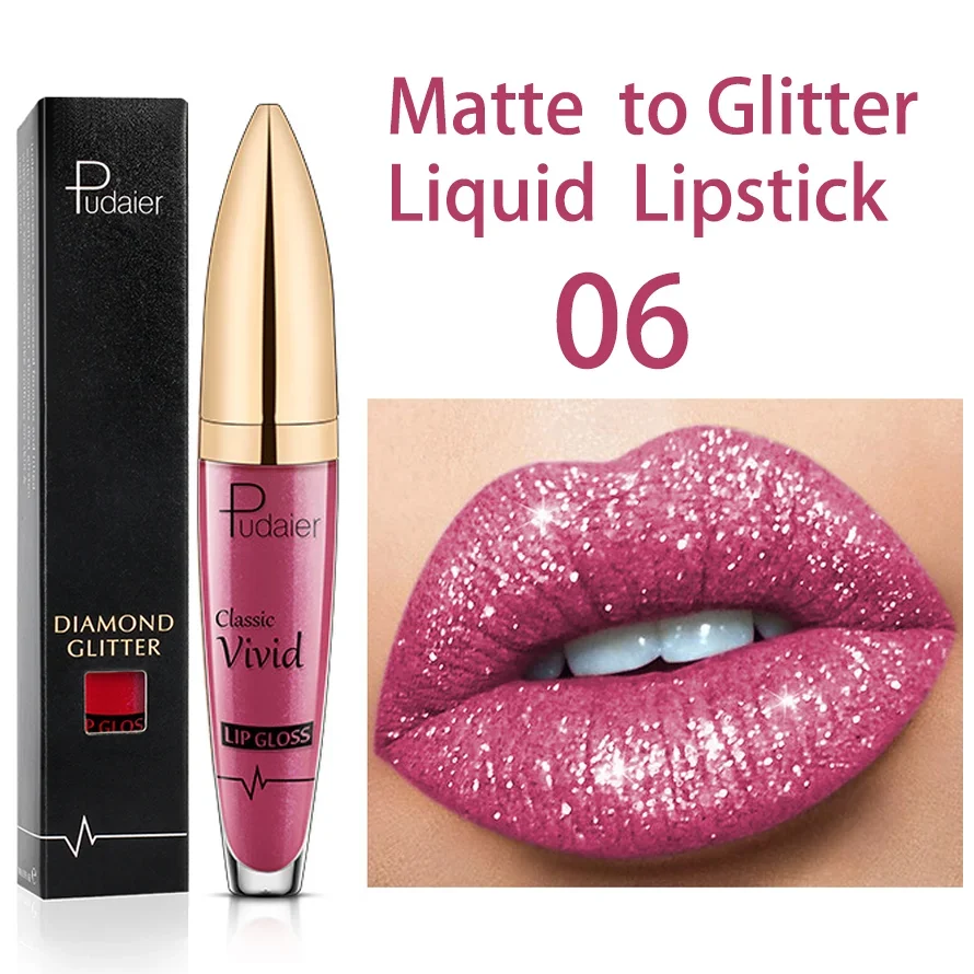 18 Kleuren Glitter Lipgloss Waterdichte Langdurige Diamant Matte Om Shimmer Metallic Vloeibare Lipstick Vrouwen Lippen Make-Up Cosmetische