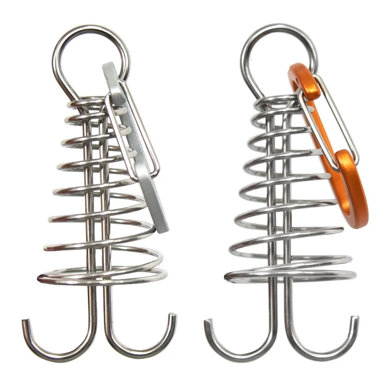 

Lightweight Tent Stakes Pegs with Carabiner Clips Easy to Lock the Rope in Place X5QF