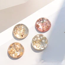 

1 Pair Fashion Transparent Ball Earrings Gold Foil Hemisphere Resin Earrings Trendy Creative Women Stud Earrings