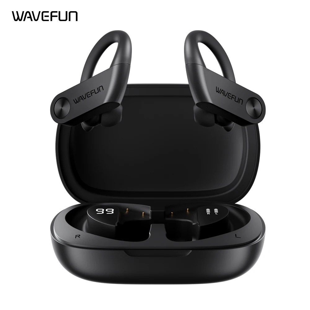 WavefunXBuds5BluetoothEarphonewithEarHook2000mAhChargingCase