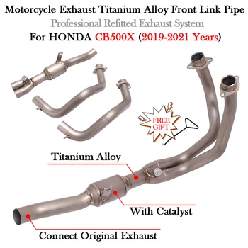 Plug And Play For HONDA CB500X 2019 2020 2021 Motorcycle Exhaust Modify Escape Moto Muffler Bike Titanium Alloy Front Link Pipe