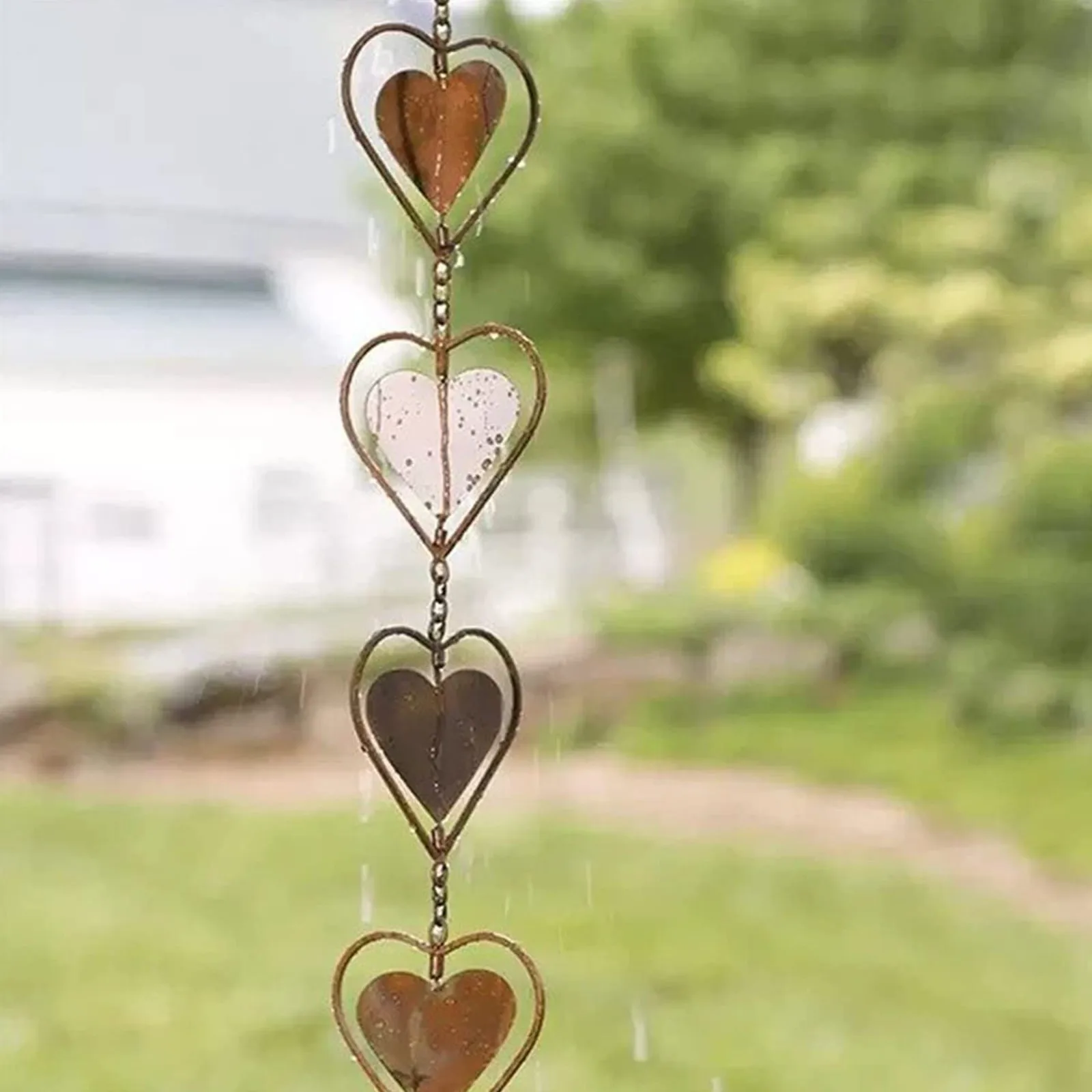 Metal Rain Chain Butterfly Chimes And Cups Rain Catcher For Gutter Roof decoration metal drainage rain chain downspout tool