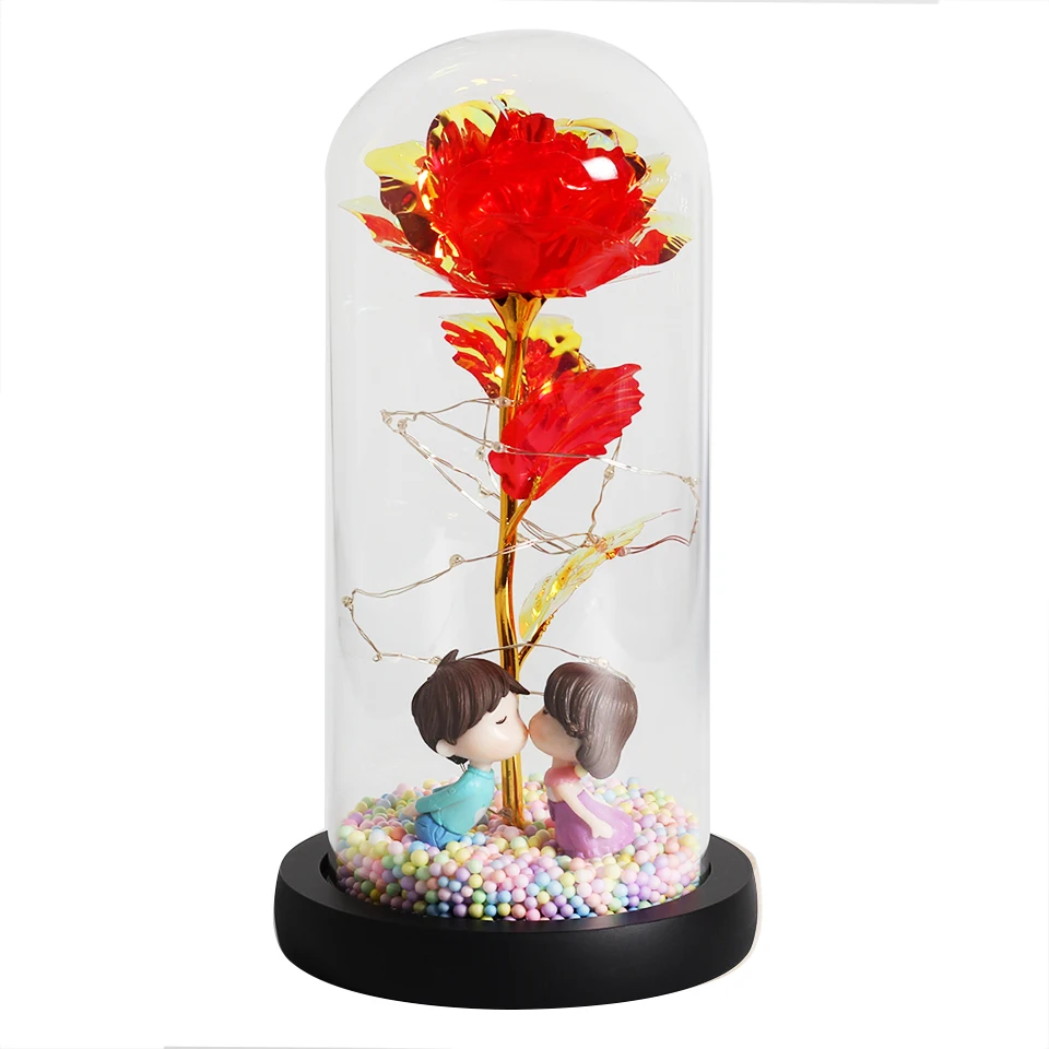 HOT LED ENCHANTED GALAXY ROSE ETERNAL BEAUTY AND THE BEAST ROSE WITH FAIRY LIGHTS