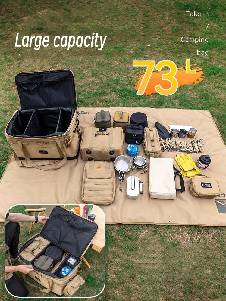 Outdoor Large-Capacity Camping Equipment Storage Bag 73 L Folding Portable Stove Cooker Tool Storage Bag