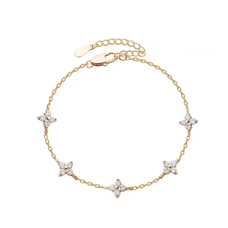 Crystal Four Leaf Flower Bracelet for Women 6