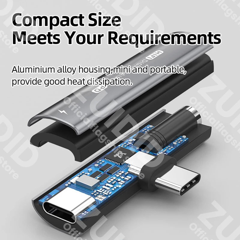 고속 충전 헤드폰 오디오 Aux 컨버터 디지털 디코더, USB C타입-USB C, 3.5mm DAC 이어폰 어댑터, PD60W, 2 인 1, 16 비트, 48kHz