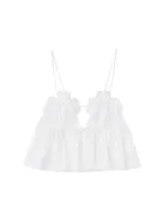 20025 Women Fashion  Rhinestone Floral Poplin Tank Tops Sexy Backless Tied Thin Straps Female Female Camis Top Mujer - Image 3