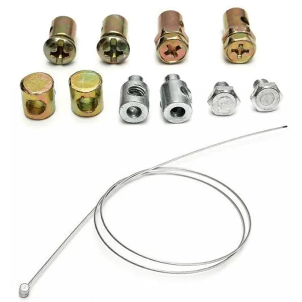 Universal Throttle Clutch Cable Repair Kit 11pcs/set Solderless Nipple with Sleeve Nut Set with Cable Lawnmower Rotovator Parts