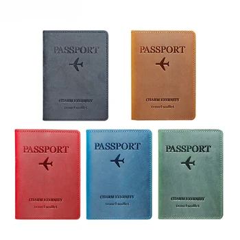 Porta Passaporto in Vera Pelle, Portafoglio da Viaggio per Uomo e Donna, Custodia Universale per Passaporto con Blocco RFID, Astuccio da Viaggio Sottile
