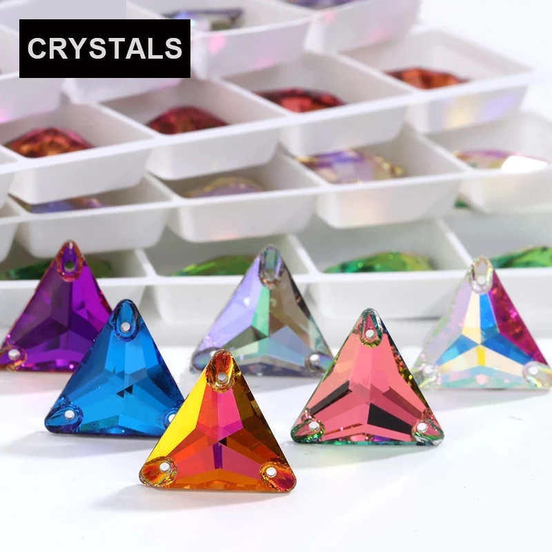 

Triangle Flat Back Crystal Glass Sew on Rhinestones Crystal Beads for Decoration Wedding Dress/Clothing Accessorie