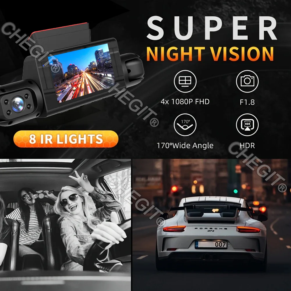 New 360° Car Camera 4Lens 1080P Dash Cam auto Night Vision car recording camera Car DVR Front Rear View Camera Casr accessory