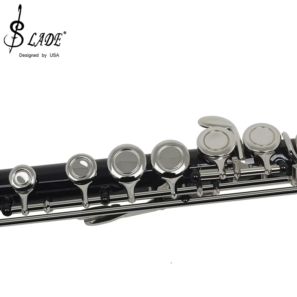 スラードニッケルメッキのフルート,楽器ケース付き,木管楽器,閉じた鍵