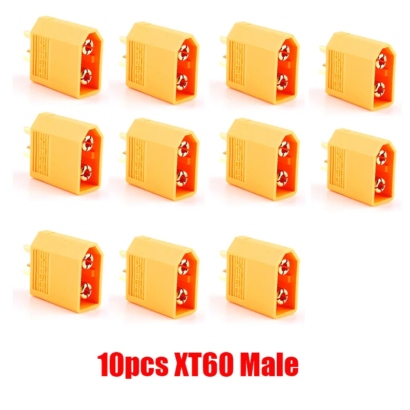 Connecteurs XT90 et autres modèles présentés sur fond noir.