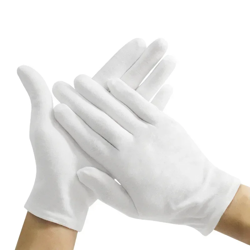 Household Gloves Cotton Gloves for Dry Hands White Cotton Glove Cloth Serving Glove for Dry Hands Inspection cotton gloves