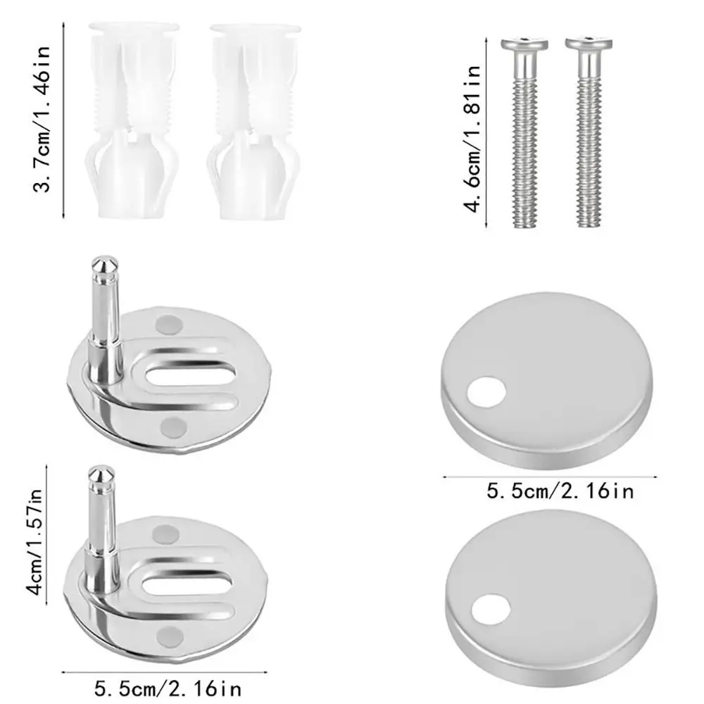 Universal Toilet Seat Fixings Stainless Steel Quick Release Toilet Seat Screws Rust-resistant Durable Expansion Nuts