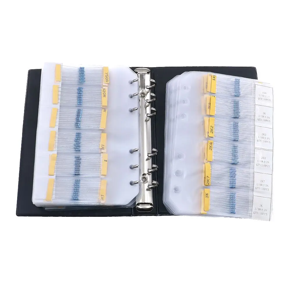 130Value 1% 1/4W Metal Film Resistors Sample Book 0.25W 1R-3M Assorted kit 1300pcs