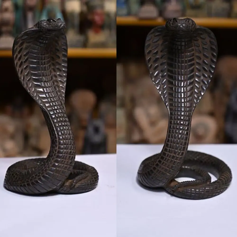 Gift Lifelike 3D Cobra Model Snake Ornament Simulated Cobra Figure Home Decor Resin Animal Simulation Model Desktop Ornament