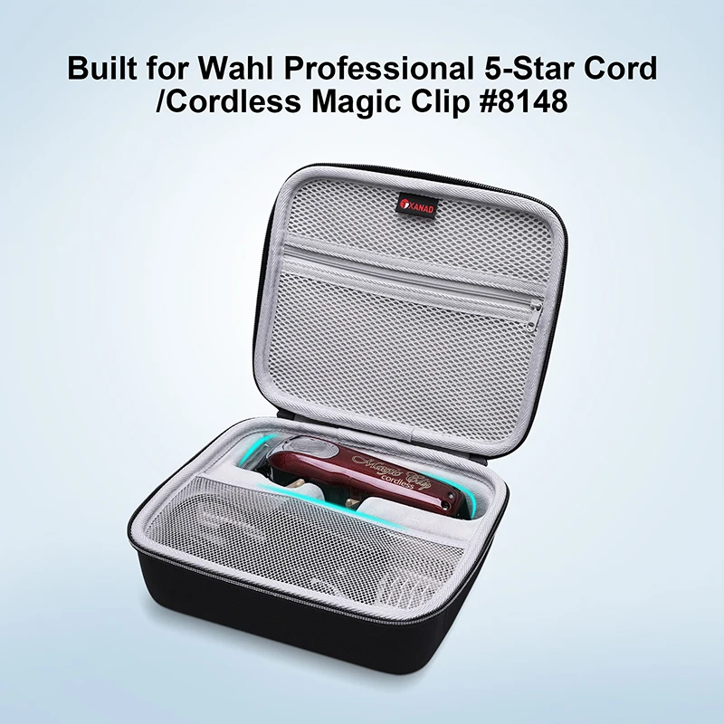 XANAD EVA 하드 케이스 Wahl Professional 5 스타 무선 매직 클립 8148 클리퍼, 보호용 운반 보관 가방