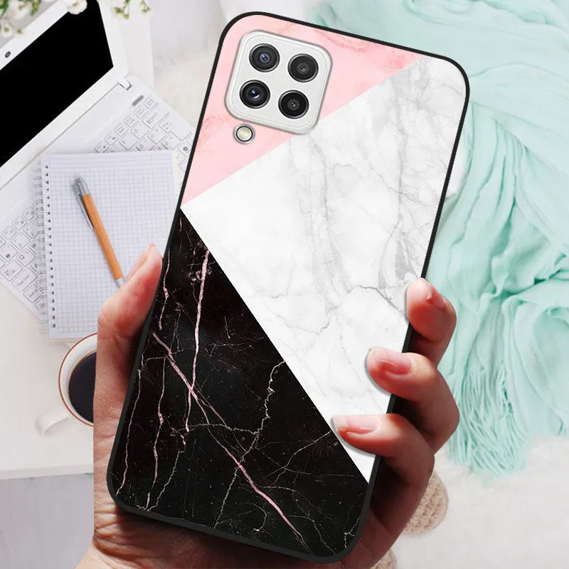 Black Silicone Soft Case with Lion and Wolf Design - Protective Shell for Samsung Galaxy A22/A22s 5G