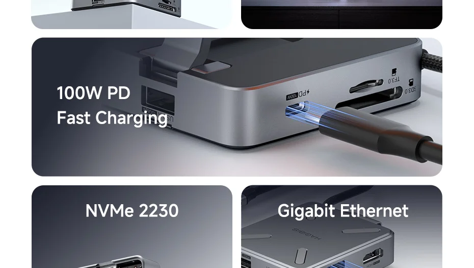 Hagibis Magnetic Stand USB-C Hub with M.2 SSD CMC10