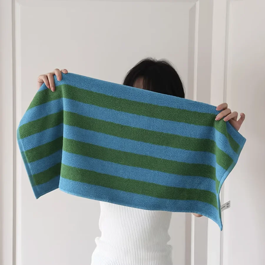 Towel ,Wide Striped Cotton ,Bath Towel, Absorbent Face Towel, Chalk-Stripes Gym Sports Shower Robe for Spa beath Home