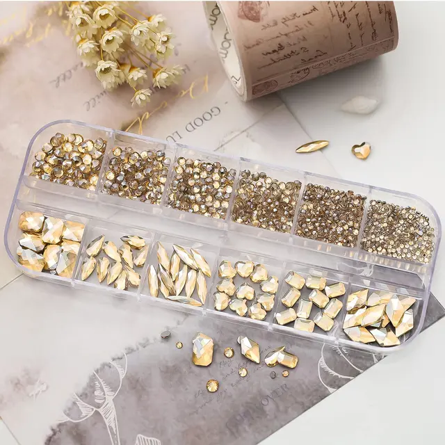 720-1000pcs-Champagne-Nail-Art-Rhinestones-5-10pcs-Shaped-Gem-75-120pcs-Mini-Diamond-Mixed-Sizes jpg