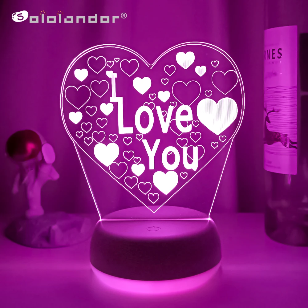Couple I LOVE YOU Led Night Light for Home Decoration Color Changing Touch Sensor Nightlight