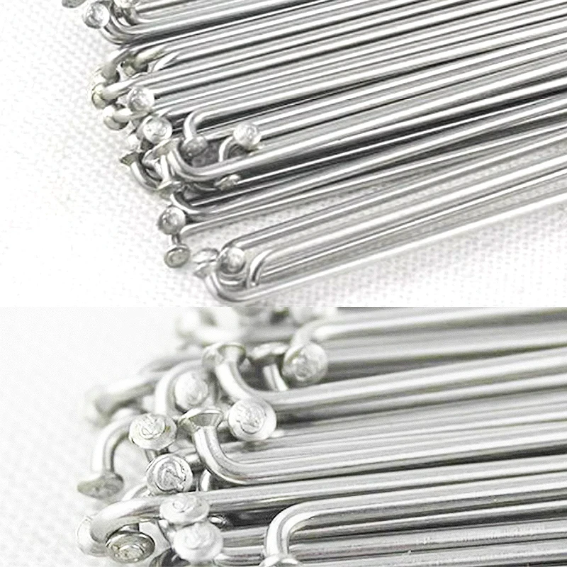 36pcs High Strength 14G 2mm J bend Mountain / Road Bicycle 45#Steel Spokes Silvery Color 170-300mm Bicycle steel spokes