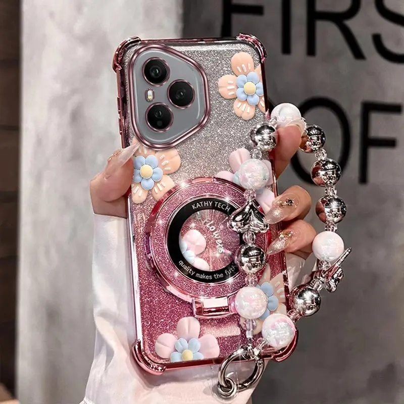 Decorative Flower Plating Bracelet Holder Phone Case Cover