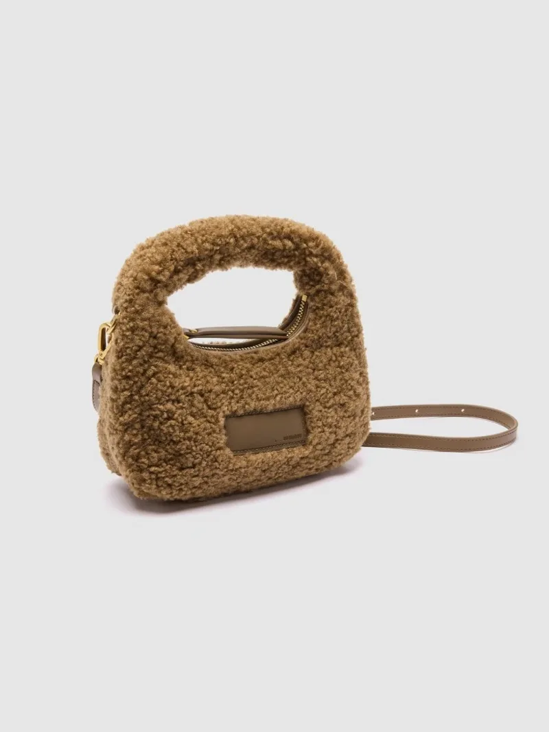 Autumn Winter Women Fashion small Plush Single Shoulder Bag Patchwork Armpit Bags Ladies Casual Messenger Bag