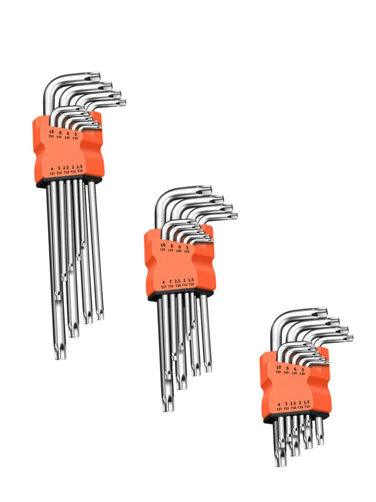 Description Picture 5 of item9Pcs Torx Star Wrench Kits Set Allen Keys Hexagon Hex Head Spanner Keys Set Double End L Type Star Screwdriver Hand Repair Tools