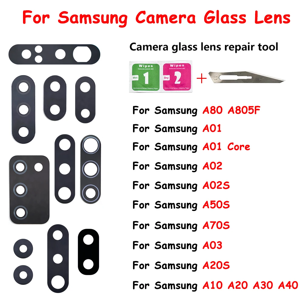 Camera Glass For Samsung A03S A02S A01 A02 A03 A10 A20 A30 A40 A50 A70 A70S A80 A03 Core Rear Back Camera Lens Glass