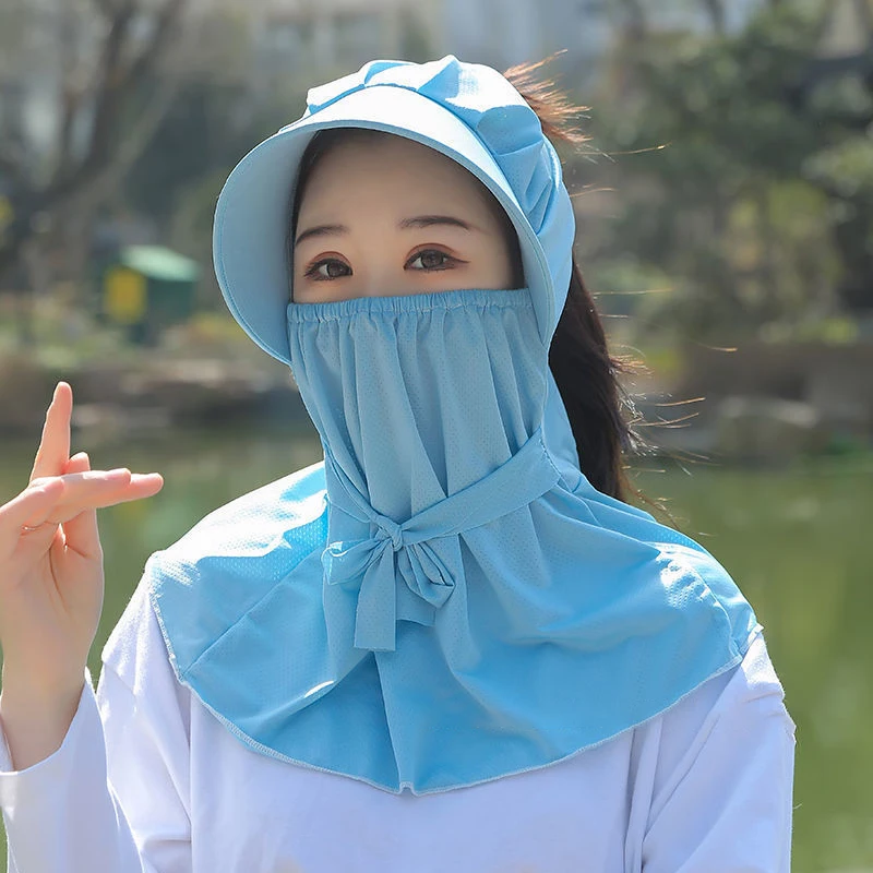 Summer Sun Hat For Women Outdoor Breathable Sun Protection Versatile Face Covering Neck Protection UV Shawl Hat