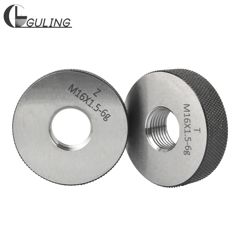 GULING 1SET(1*GO+1*NOGO) 6g 정확도 M35-M42 미터법 표준 미세 나사산 링 게이지 측정 도구 X0.5/0.75/1/1.25/1.5/2/3